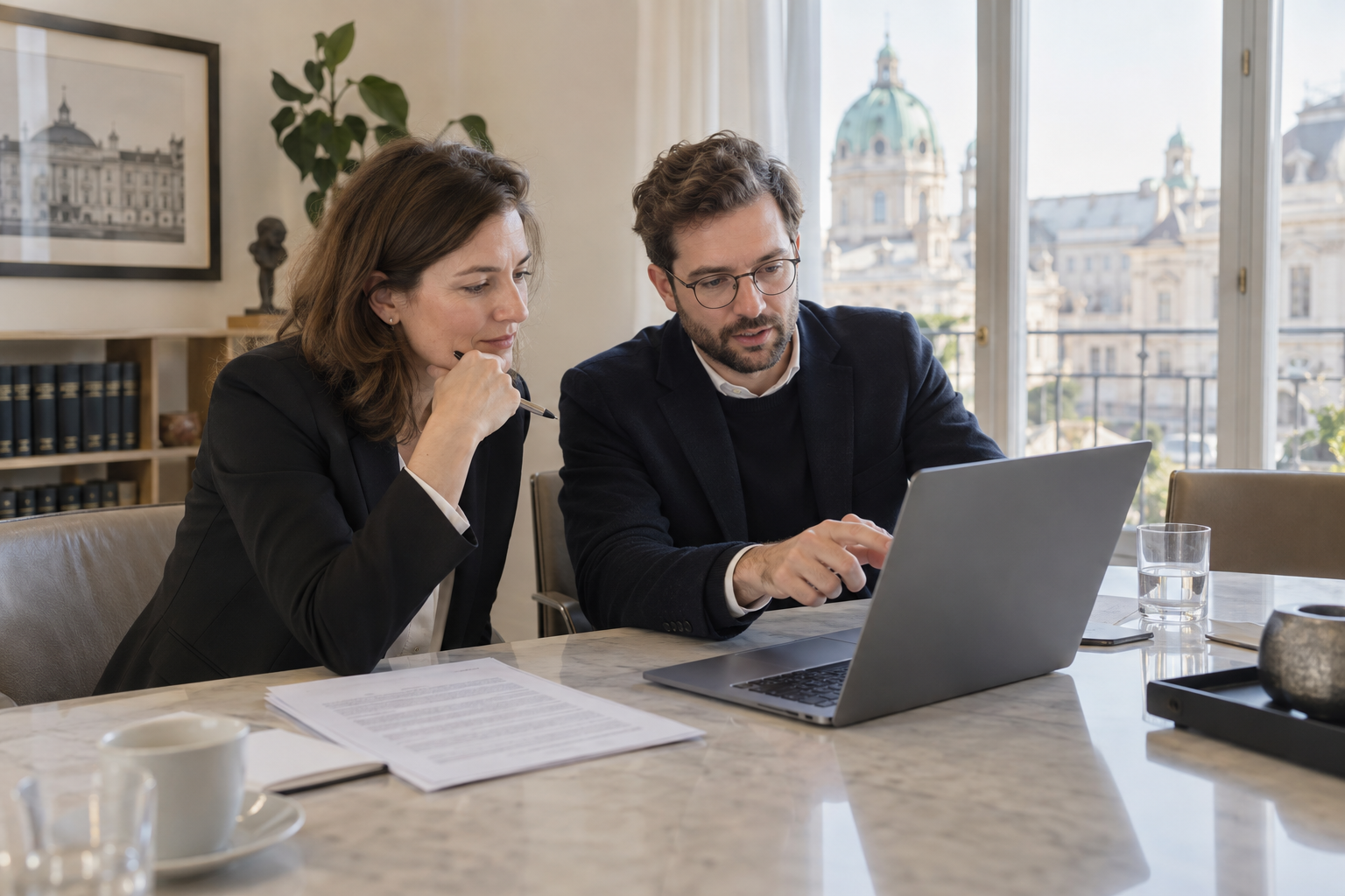 Anwalt und Technologieberater testen gemeinsam einen Proof of Concept
